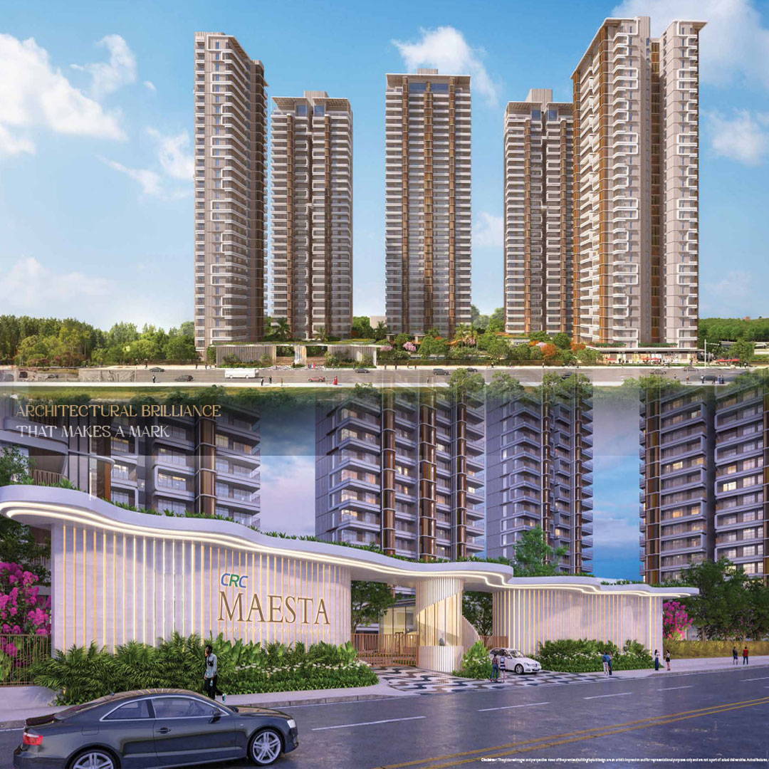 CRC Maesta architectural elevation and grand entrance
